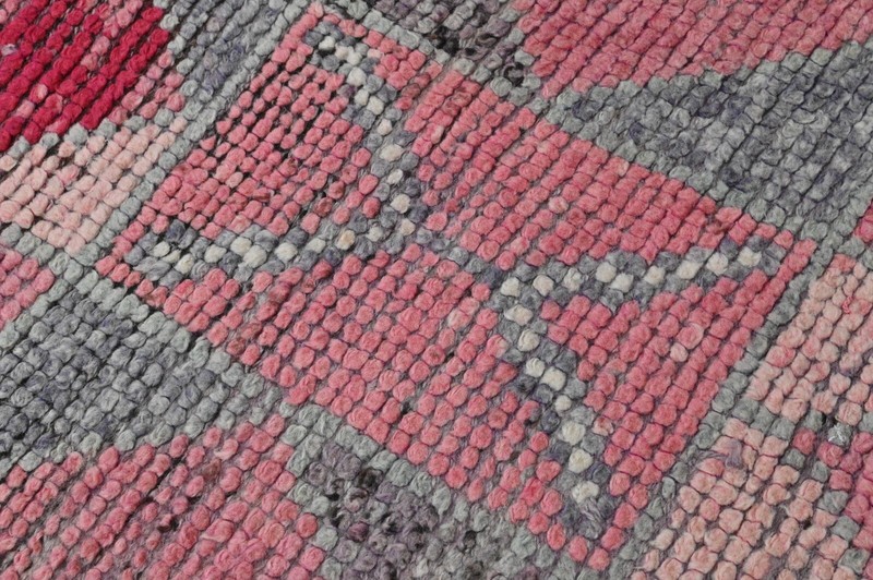 Vintage Turkish Runner Rug 2x10ft PINK Handmade Anatolian Oushak Hallway Wool gallery