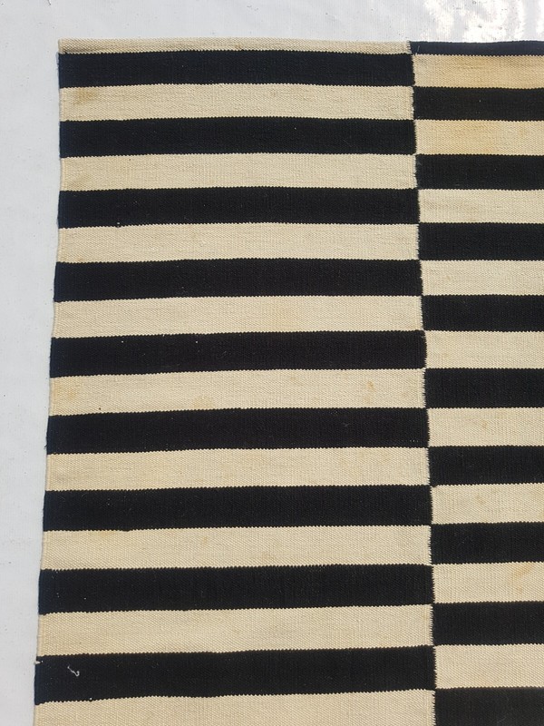 Vintage Traditional Handcrafted Dhurries StripedRug for Home Décor 249x166 cm gallery