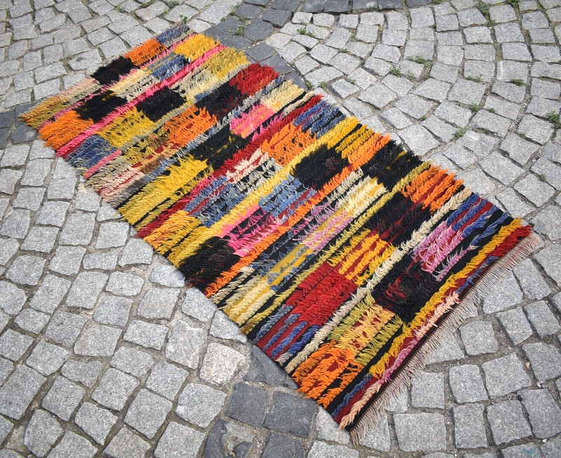 unique! Turkish Tulu Rug 2'6'' x 5'3'' ft Anatolian Primitive long Pile Tulu Rug gallery