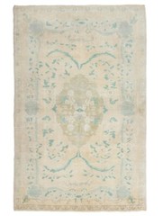 Vintage Muted Turkish Oriental Hand Woven 4.5×6.11 feet Oushak Area Rug Carpet