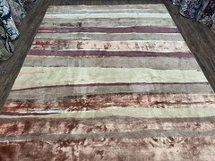 Modern Tibetan Rug 8×11 Nepali Carpet Shiny Velvety Soft Wool Silk Contemporary