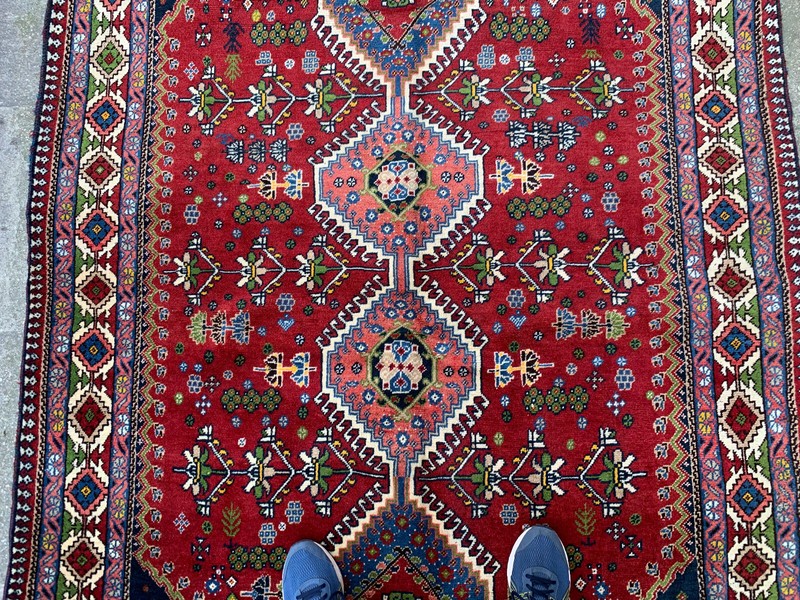 4'11'' x 8'4'' Handmade Carpet Village Rug Organic Rug Natural Carpet.SKU:P1413 gallery