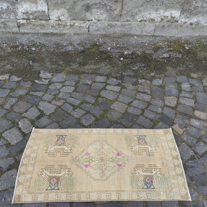 2x3 Turkish Vintage Small Rug 52 x 103 cm Bath Mat 1.71 x 3.38 ft gallery