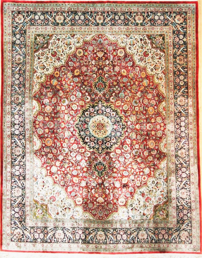Stunning 100% Silk on Silk Very Fine Kash"an 8x10 Rug