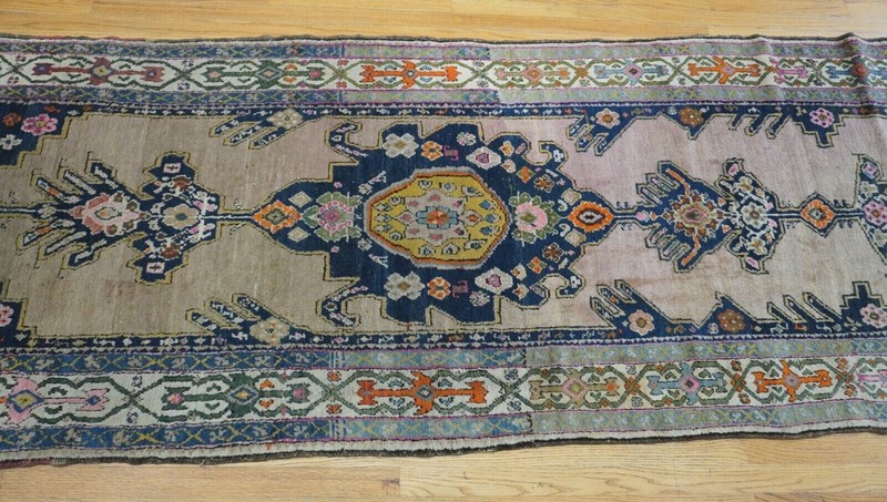 Antique Caucasian Gharah-bagh Runner Hand Knotted Wool Hallway Rug 3'6" x 16' gallery