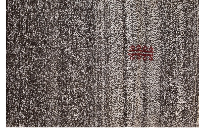 Goat Hair Solid Kilim Rug,Vintage Minimal Kilim,Turkish Kilim, 7'10 x 9'9 ft gallery
