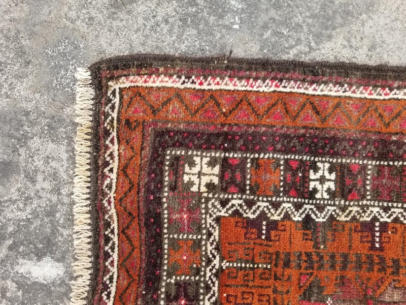 Antique Traditional Handmade Afghan Wool Multicolor Rug 180 x 104 cm gallery