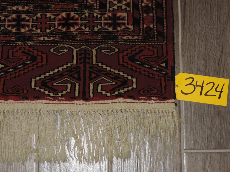 4x7ft. Handmade Turkoman Bokharra Wool Rug gallery