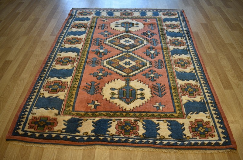 Big Clearance Vintage Turkish Caucasian Handmade Rug 6 Ft x 7 Ft Free Shipping gallery