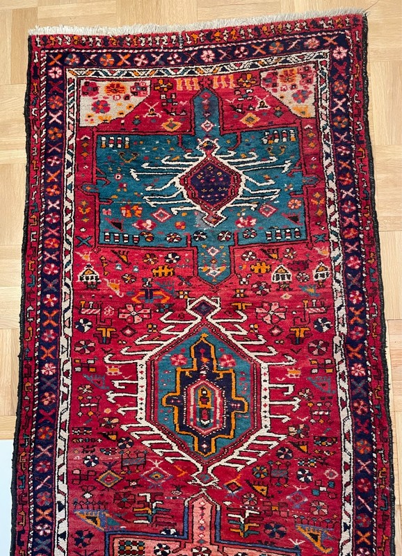 Karajeh Runner Rug Carpet 3 x 11 Geometric Medallions Vintage gallery
