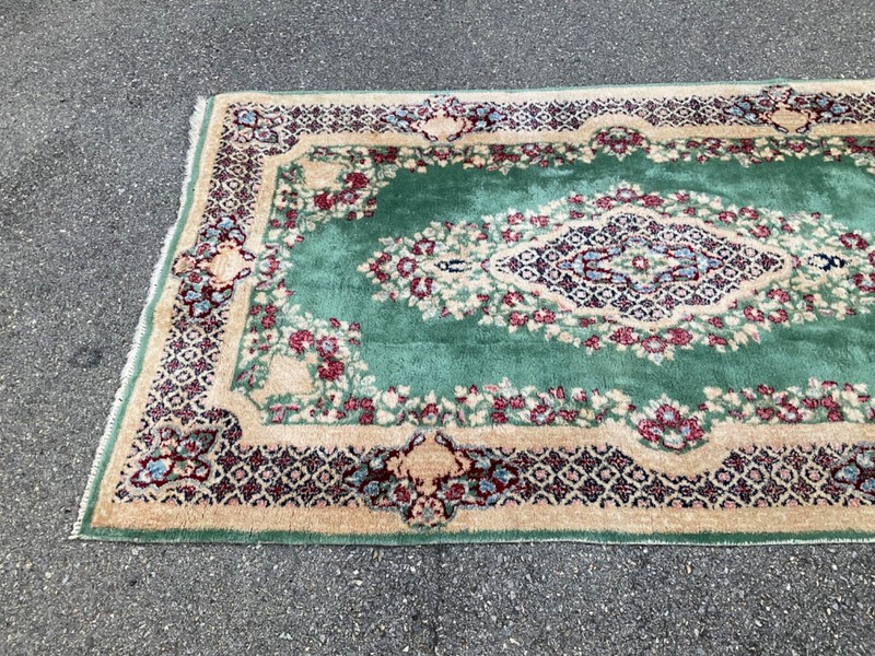 4'1" X 7'4" Green KER MAN FLORAL RUG gallery