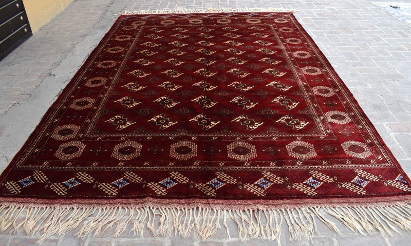 9x12 ft Vintage Afghan Oriental Bokhara Area Rug Hand Knotted Wool Tribal Carpet gallery