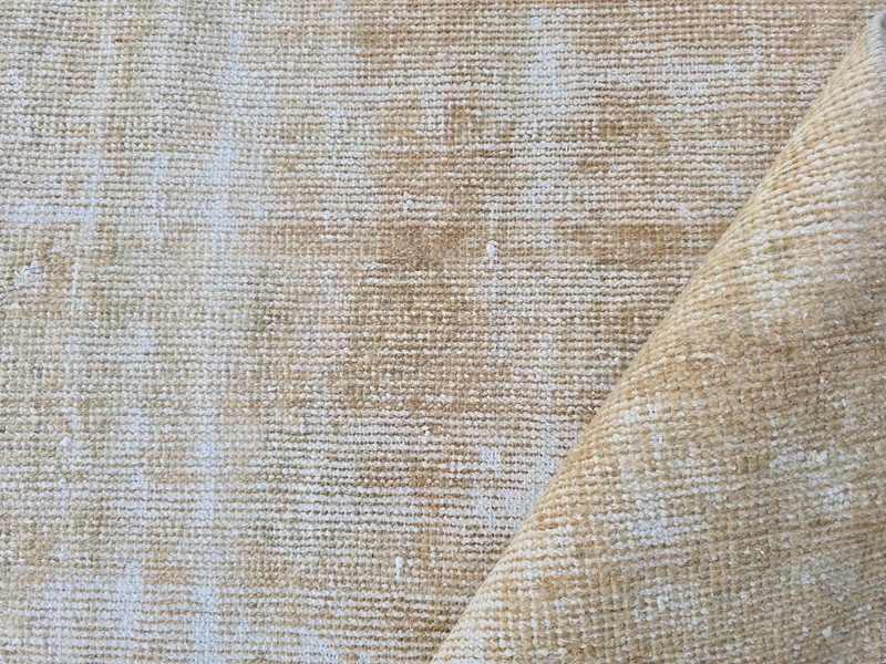 Solid Neutral Rug 3x5 ft Vintage Turkish Oushak Distressed Small Minimalist gallery