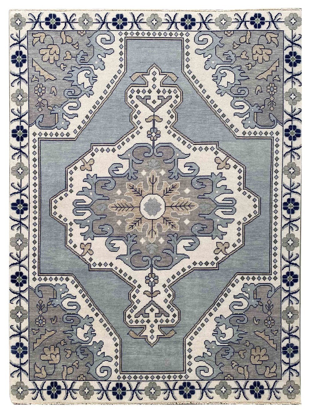 Vintage Turkish Oushak Rug, Beige 9X12 ft, Handmade Wool, Bohemian Anatolian gallery