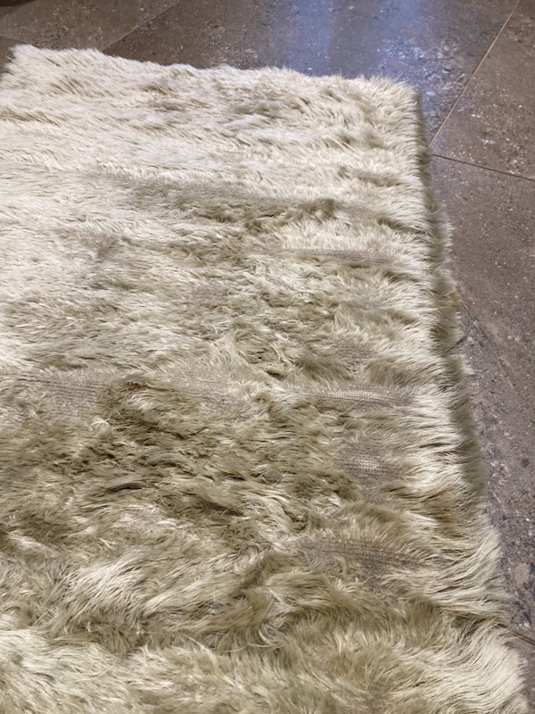 Vintage Shag Rug Field's Skelmet Pure Mohair Long Pile 70's Good 48 x 24" gallery