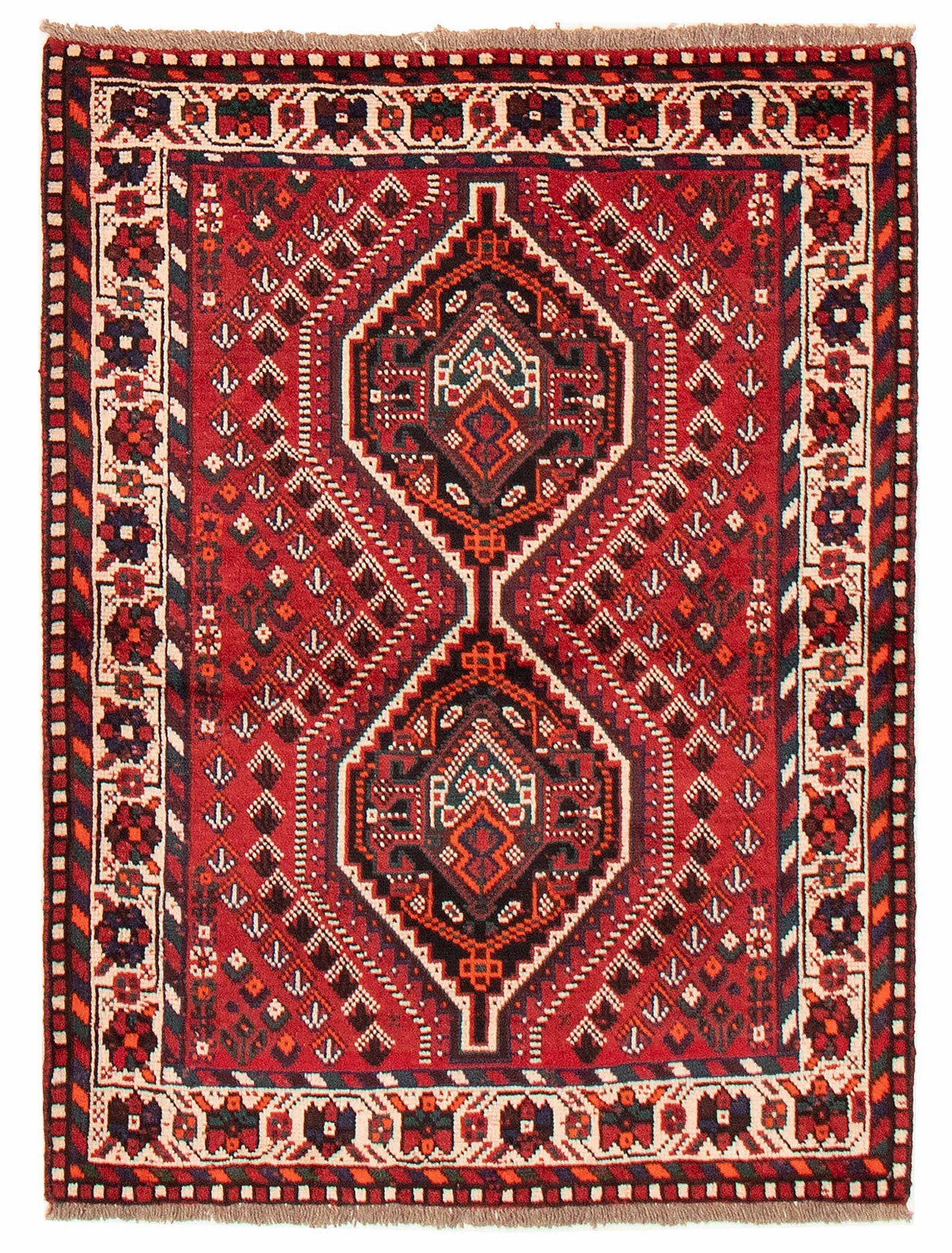 Vintage Traditional Hand-Knotted Area Rug 3'9" x 5'1" Oriental Wool Carpet gallery