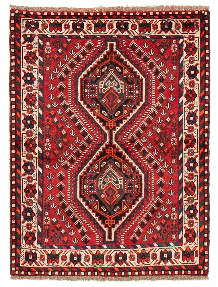 Vintage Traditional Hand-Knotted Area Rug 3'9" x 5'1" Oriental Wool Carpet