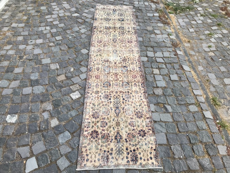 Bohemian Runner Rug, Turkish Vintage Rug, Handmade Wool Rug, 2,3 x 9,9 ft gallery