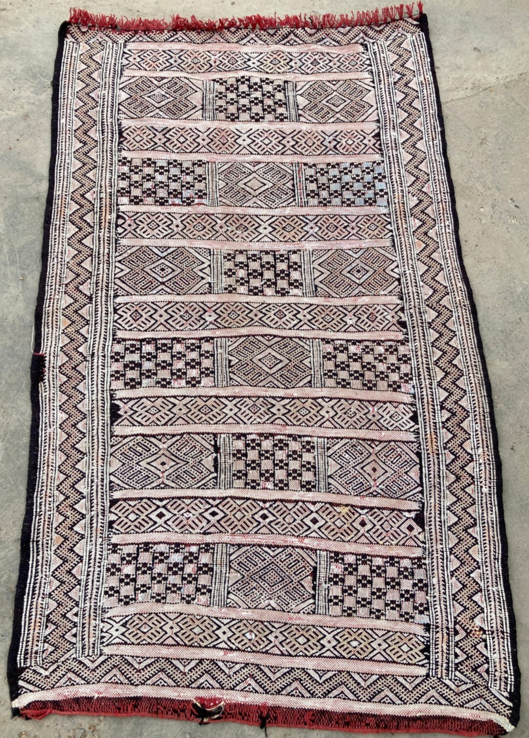 Vintage Traditional Handmade Beautiful Afghani Kilim Floor Rug Carpet 108x64 cm gallery