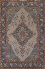 Handmade Over-Dyed Wool Carpet Brown Traditional Area Rug 7×9 Ft Vintage Rug