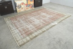 7×10 Turkish Oushak Oversize Rug Anatolian Hand-Knotted Vintage Large Carpet,712