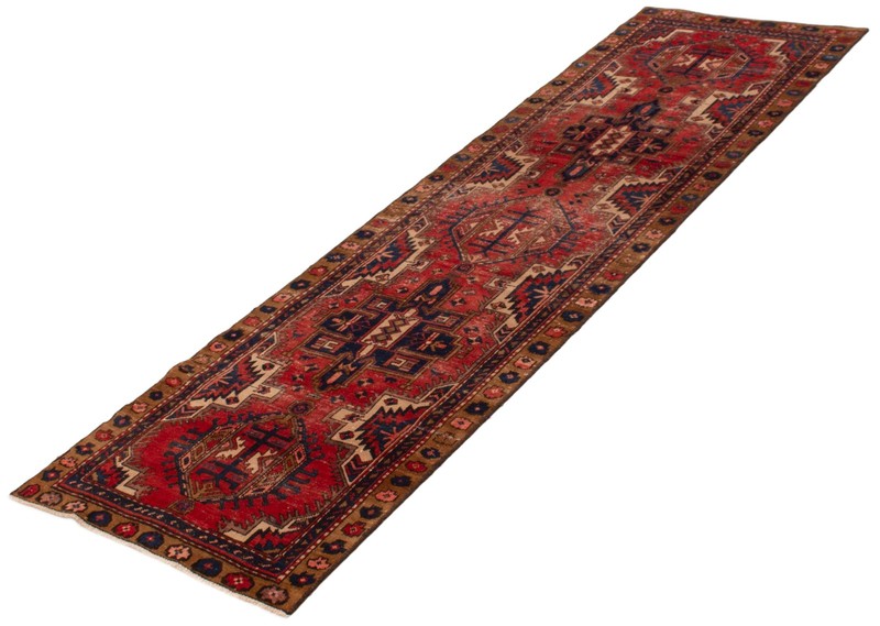 Vintage Hand-knotted Runner Rug 3'2" x 11'0" Traditional Oriental Wool Carpet gallery