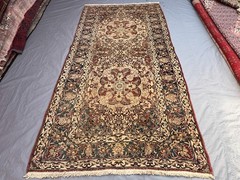5’2×10 Ft Vintage Caucasian Handwoven Wool Runner – Floral Medallion Design