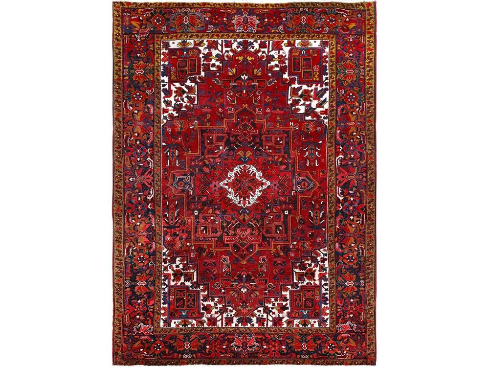 Exquisite Antique 1930-1940's Madder Root Red,Wool Pile Heriz Rug 8'2" x 11'10"
