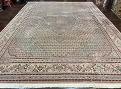Pakistani Rug 12×15 Wool & Silk Handmade Vintage Carpet Herati Mahi Oversized