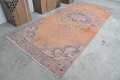 turkish runner rug 4×11 ft, hand-knotted vintage oushak rug, runner carpet, 934