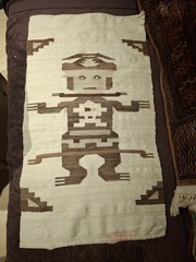 Vintage Peruvian Alpaca Wool Rug Hand Loomed Mid Century Rug 79 cm X 45 Cm
