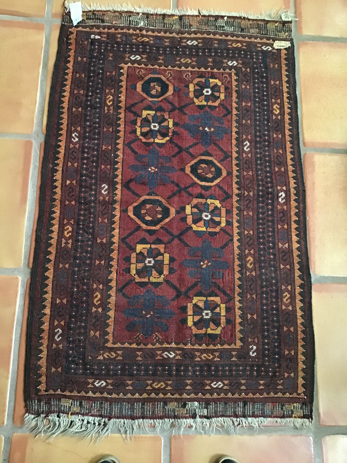Antique Afghan Balouch Hand-Knotted Tribal Rug, 30"x48". gallery