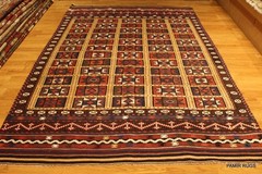 Caucasian Design Handmade Sumak Rug Circa 1970’s One of a Kind Southwestern 5×7