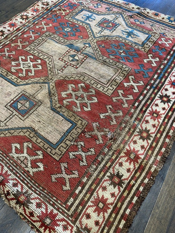 Antique Caucasian Fachralo c.1900 3’8x4’4 Extremely Rare Authentic Museum Piece gallery