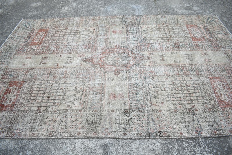 Vintage Turkish Rug 70'' x 112'' Muted Dye Rug Hand-knotted Rug Large Wool Rug gallery