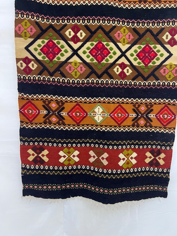 Vintage Swedish Handwoven Rug Wool Rölakan Rana Wall Hanging Boho Kilim S139 gallery
