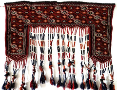 ANTIQUE CAUCASIAN TURKMAN-BOKHARA TRIBAL DOOR HANGING WOOL RUG