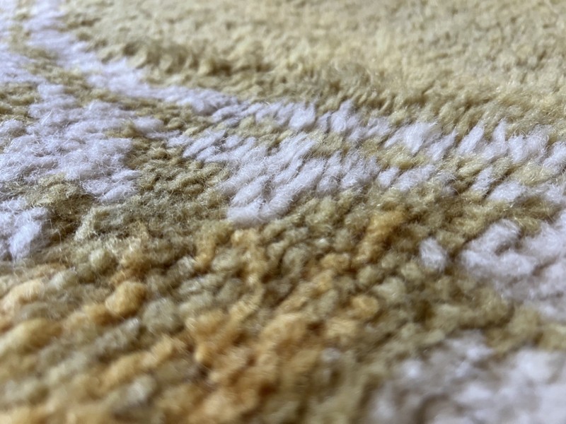 Vintage 70's/80's Yellow Half-Circle Knit Rug, Retro Shag Mat, Bathroom Carpet gallery
