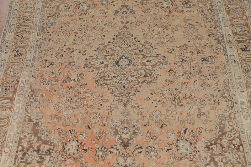 Orange Traditional Area Rug 10x13 Hand-knotted Wool Vintage Living Room Carpet gallery