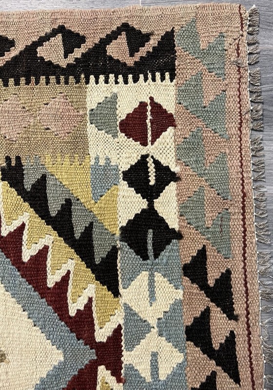 Vintage Kilim Traditional Hand Made Oriental Wool Kilim 4ft11inx3ft 147cmx99cm gallery