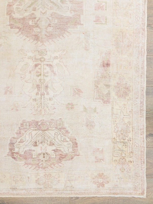 Vintage Oushak Rug 4.6 x 6.5 ft – Blush Almond Tones – Soft Quiet Luxury Accent gallery