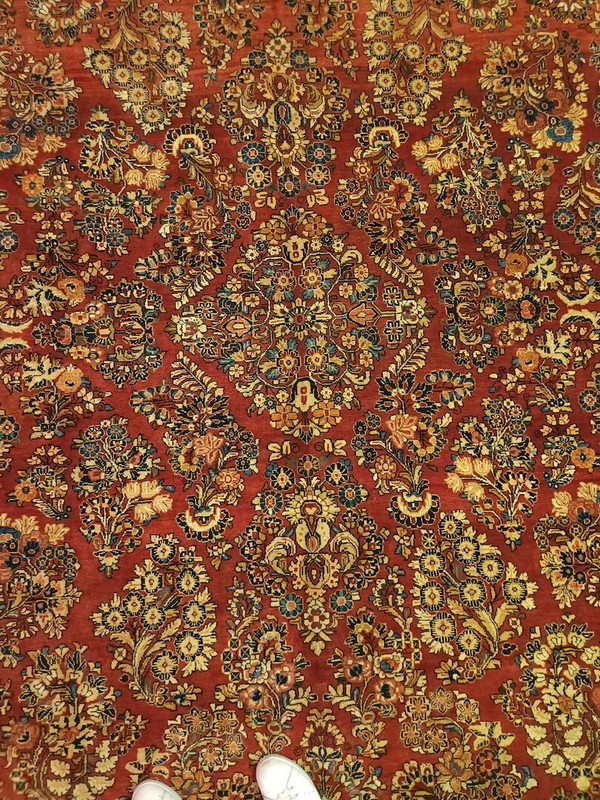 Semi-Antique Sarouk Regal rug, Red & Beige - 10'6" x 13'10" gallery
