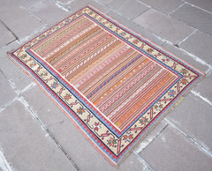 Caucasian Soumak Rug 3’2” x 4’6” ft Soumak Woven Kilim Fine Quality Area Rug