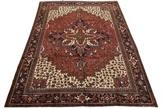 Vintage Tribal Rug 8’6” x 10’3” Red Wool Hand-Knotted Oriental Carpet
