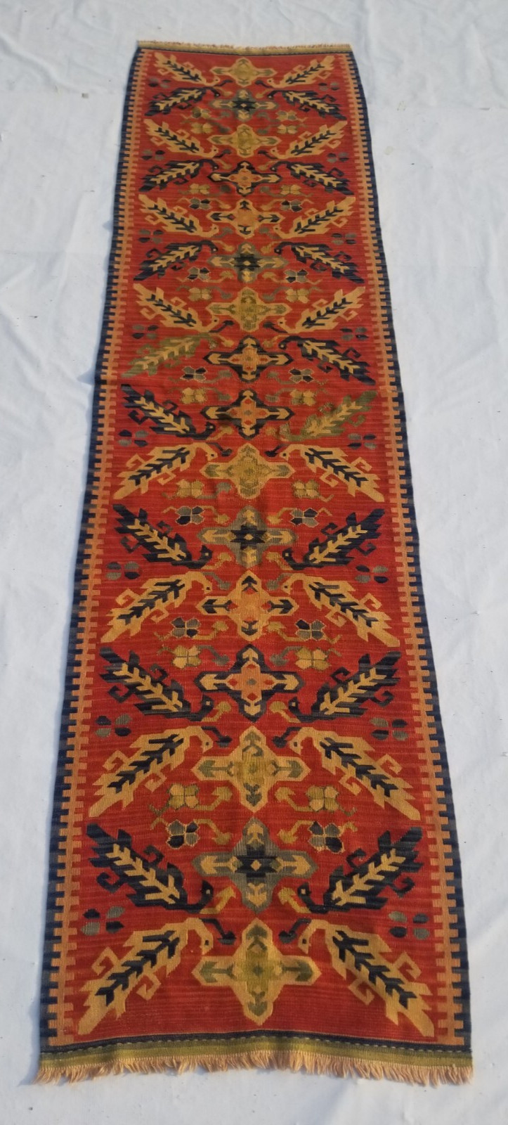 Vintage Traditional Handcrafted Turkish Kilim Runner Rug for Home Décor 288x74cm gallery