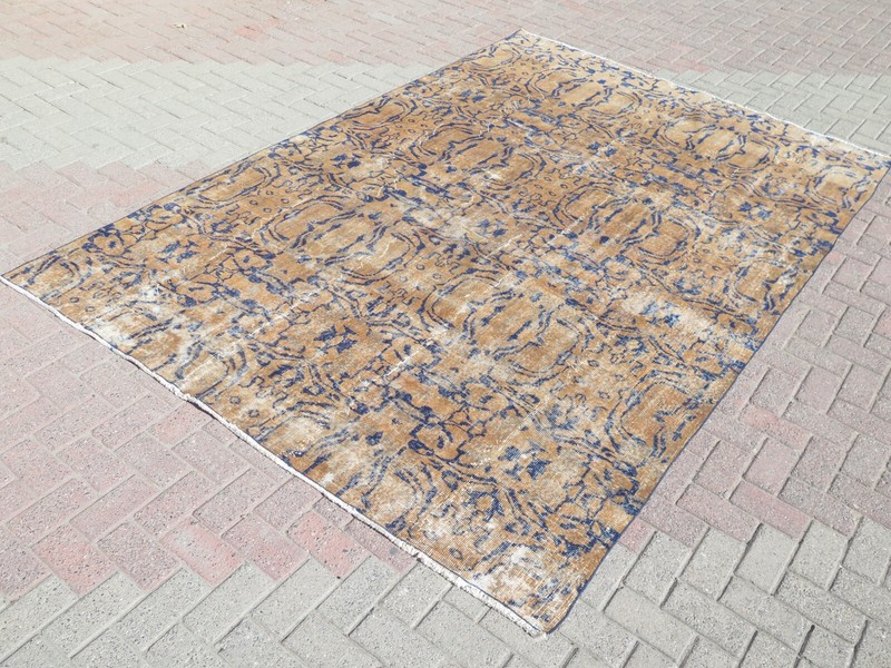 Handmade Floor Rug, Wool Rugs, Large Carpet, Vintage Turkish Area Rug 80"X118" gallery