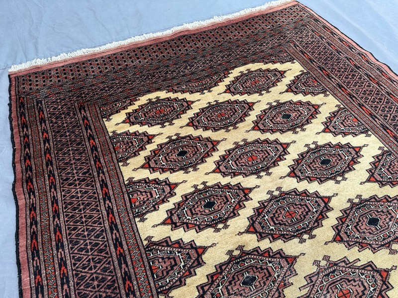 4'2 x 6'1 ft Antique Distressed Afghan Rug Low Pile Tribal Oriental Wool Carpet gallery
