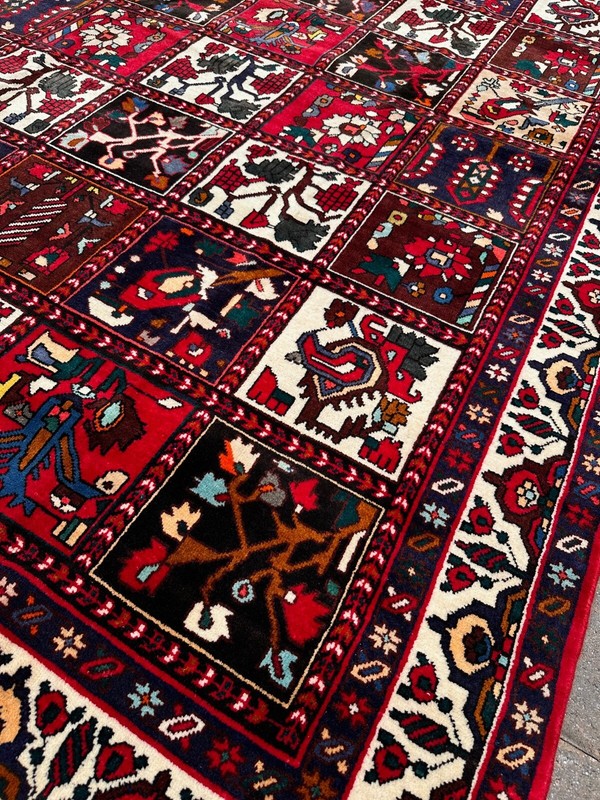 Handmade Vintage 4 Seasons Design Oriental Rug,Garden Motifs,Light Distress,7x10 gallery