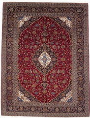 Handmade Vintage Wool Oriental Rug Red Traditional Floral Style Carpet 10X13 ft