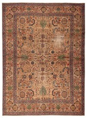Vintage Hand-Knotted Carpet 9’1″ x 12’2″ Traditional Oriental Wool Area Rug